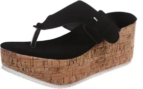 Platform Sandals Women High Heel Open Toe Wedge Sandals Casual Comfortable Flip Flops Slippers Plus Size Thong Beach Sandal Slip On Dressy Slippers for Womens Outdoor Walking Summer Shoes Breathable