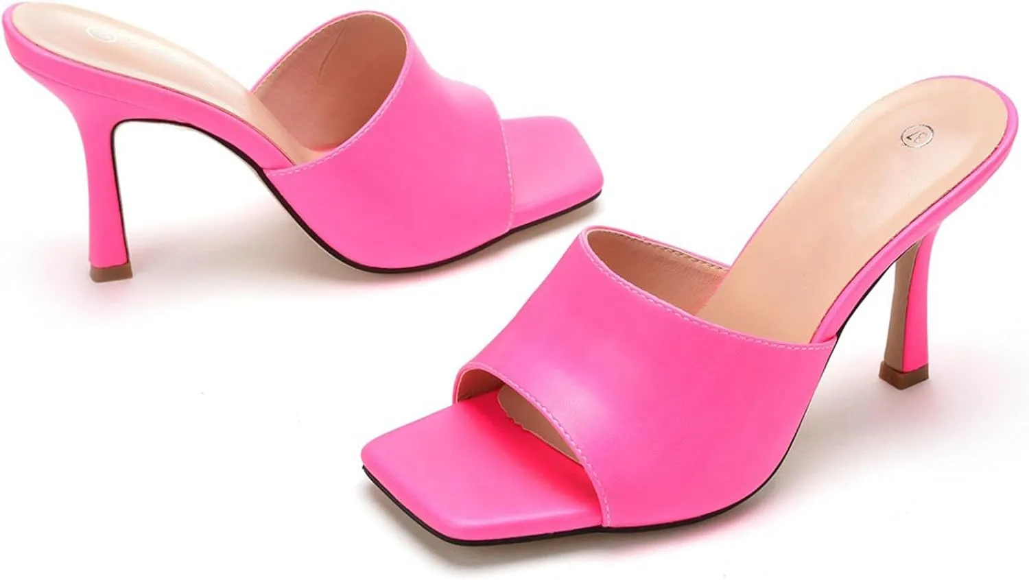 Sandals women's square toe high heels peep toe shoes 9cm open toe sandals slippers high heels