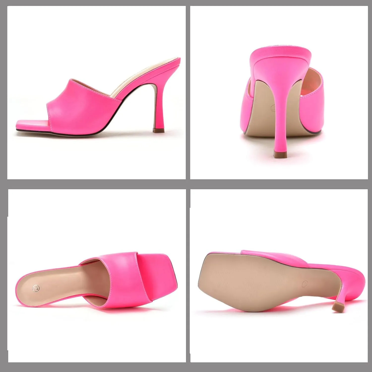Sandals women's square toe high heels peep toe shoes 9cm open toe sandals slippers high heels