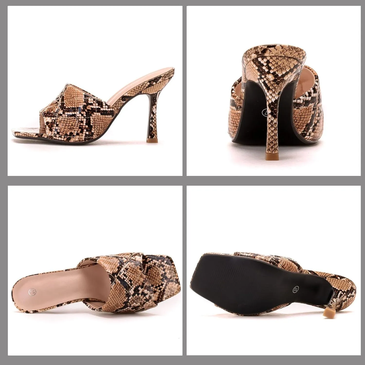 Sandals women's square toe high heels peep toe shoes 9cm open toe sandals slippers high heels