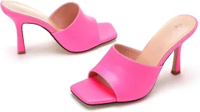 Sandals women's square toe high heels peep toe shoes 9cm open toe sandals slippers high heels