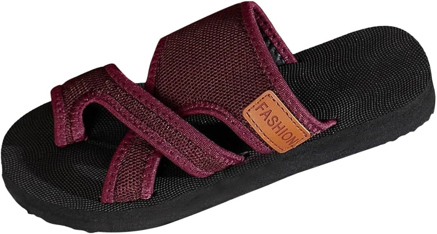 Summer Flat Flip Flops for Women Yoga Mat Slip On Beach Walking Sandals Comfortable Thong Cushion Non Slip Sandals Fashion Vacation Shoes Indoor Outdoor