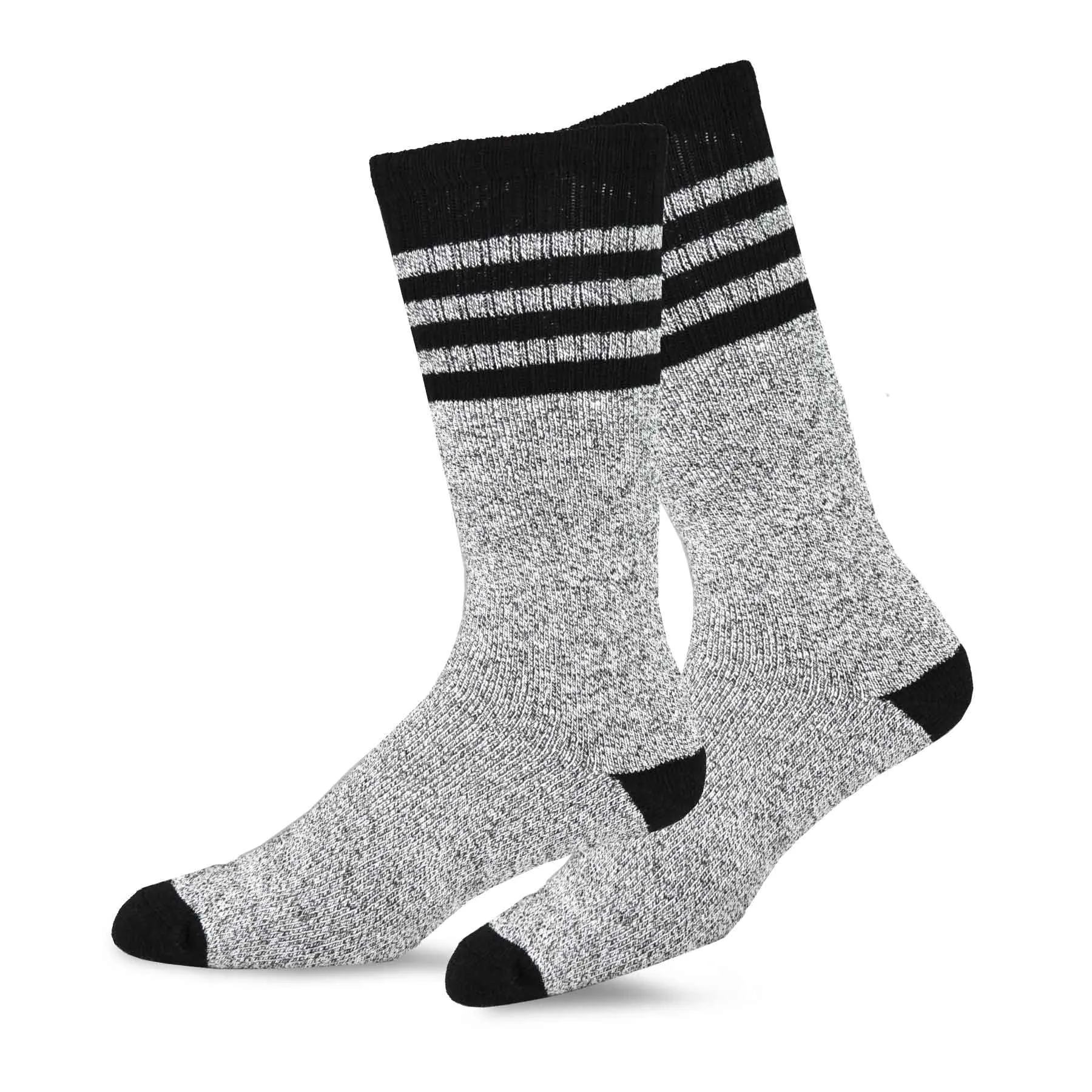 TeeHee Socks Men's Thermal Cotton Crew Multi Stripe 4-Pack (50762)