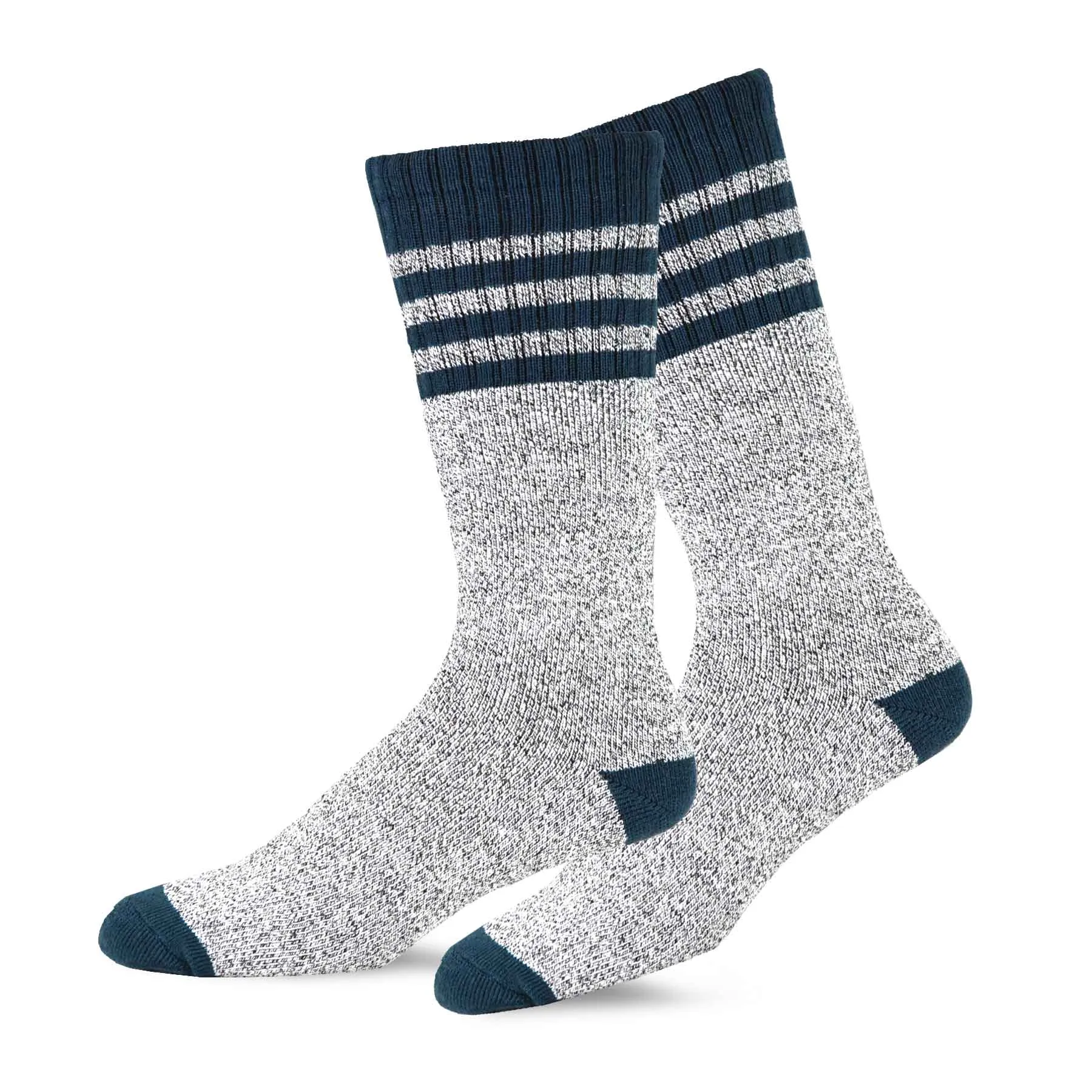 TeeHee Socks Men's Thermal Cotton Crew Multi Stripe 4-Pack (50762)