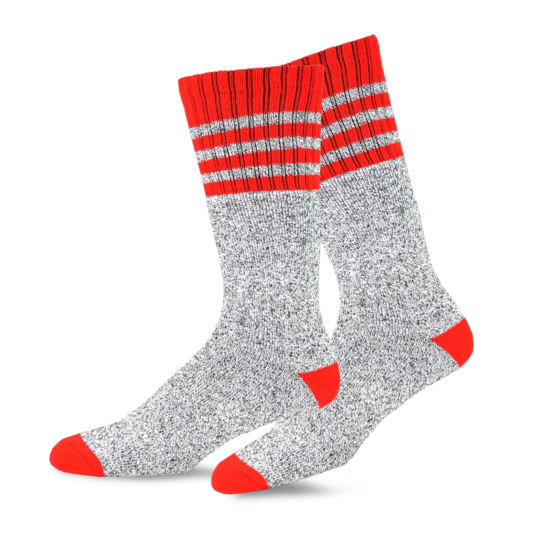 TeeHee Socks Men's Thermal Cotton Crew Multi Stripe 4-Pack (50762)