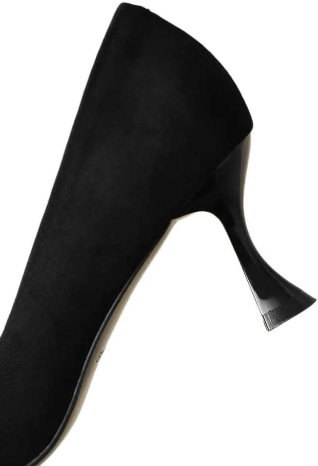 TinaCus Genuine Leather Handmade Genuine Leather Pointy Toe Crystal Dcor Slip On Mid Kitten Heel Pumps Shoes