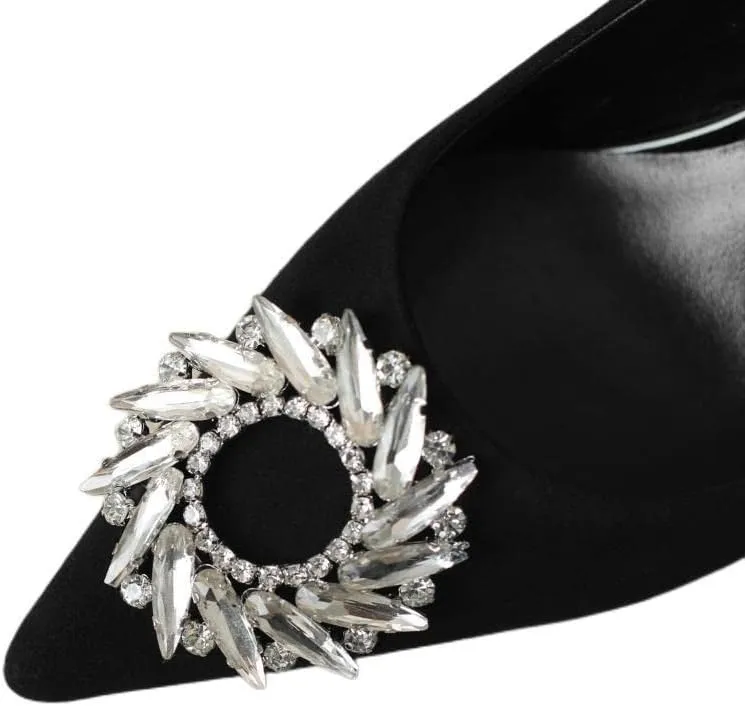 TinaCus Genuine Leather Handmade Genuine Leather Pointy Toe Crystal Dcor Slip On Mid Kitten Heel Pumps Shoes
