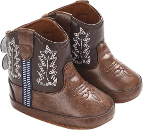 Toddler Infant Leather Soft Sole Cowboy Boots for Baby Boys Girls Newborn Prewalker Non Slip Shoes with Embroidery
