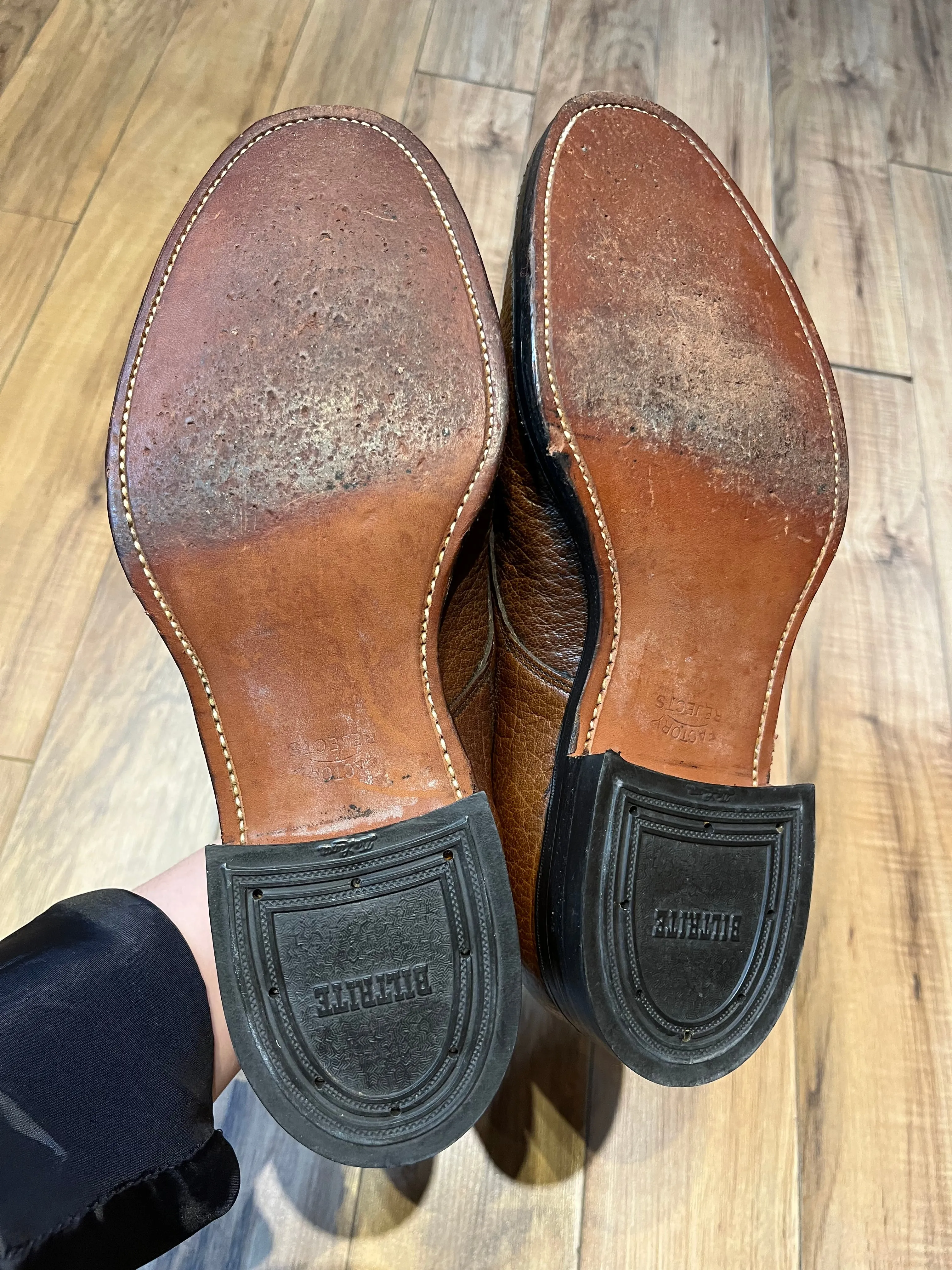 Vintage Hartt Camel Skin Tumble Shoes, Made in Canada, Size US Mens 9.5, EUR 42.5
