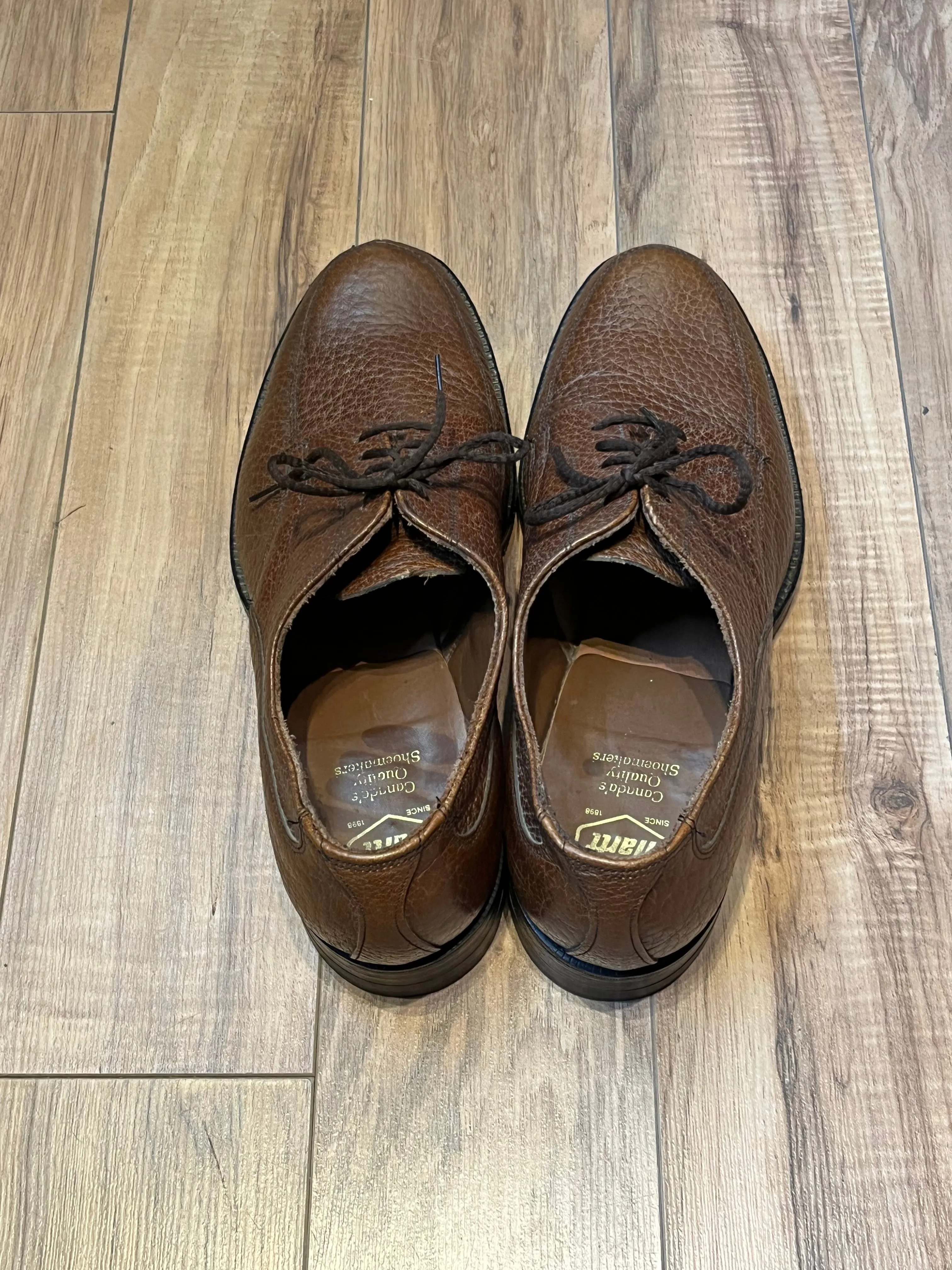 Vintage Hartt Camel Skin Tumble Shoes, Made in Canada, Size US Mens 9.5, EUR 42.5