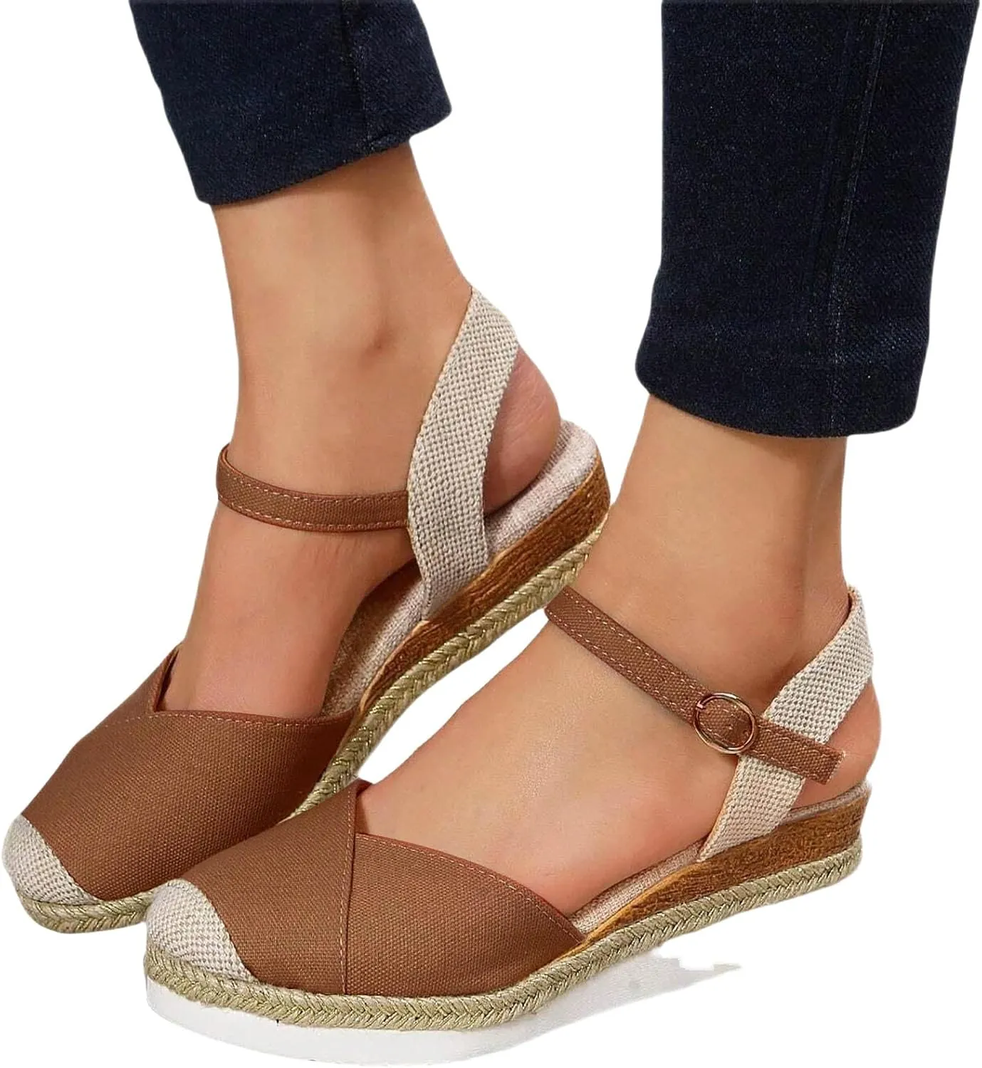 Wedge Sandals for Women 2025 Comfortable Dressy Walking Slides Sandals Closed Toe Beach Slingback Sandal for Summer Beach Oceanside Holiday Outdoor
