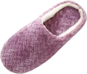 Womens Slippers,Unisex Slipper Slides Memory Foam Fluffy Soft Warm House Slippers Anti-Skid Cozy Plush for Indoor Outdoor