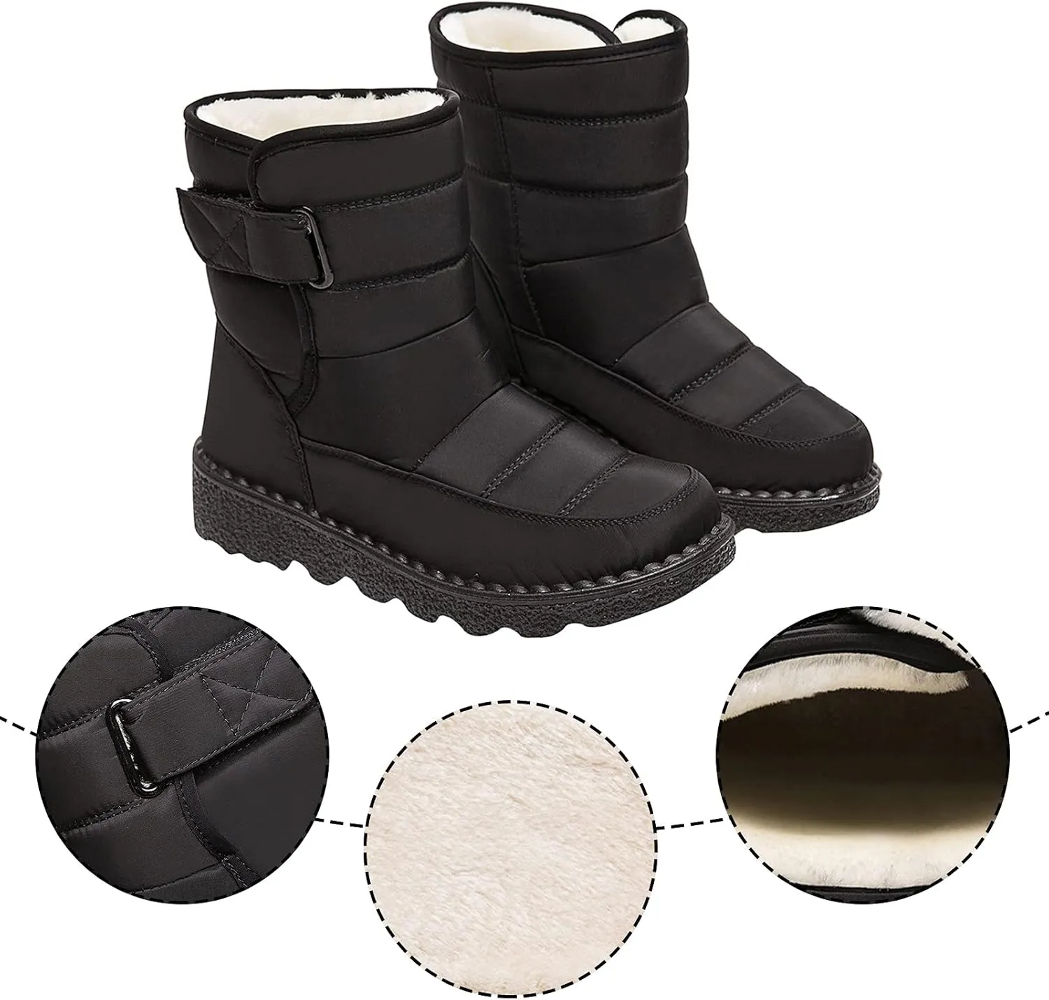 Womens Winter Boots Snow Boots for Women Waterproof Thick Bottom Waterproof Mid Calf Boots for Women Comfy Warm