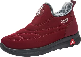 Womens Winter Snow Boots Men Ankle Booties Warm Plush Lined Waterproof Insulated Slip On Winter Walking Shoes