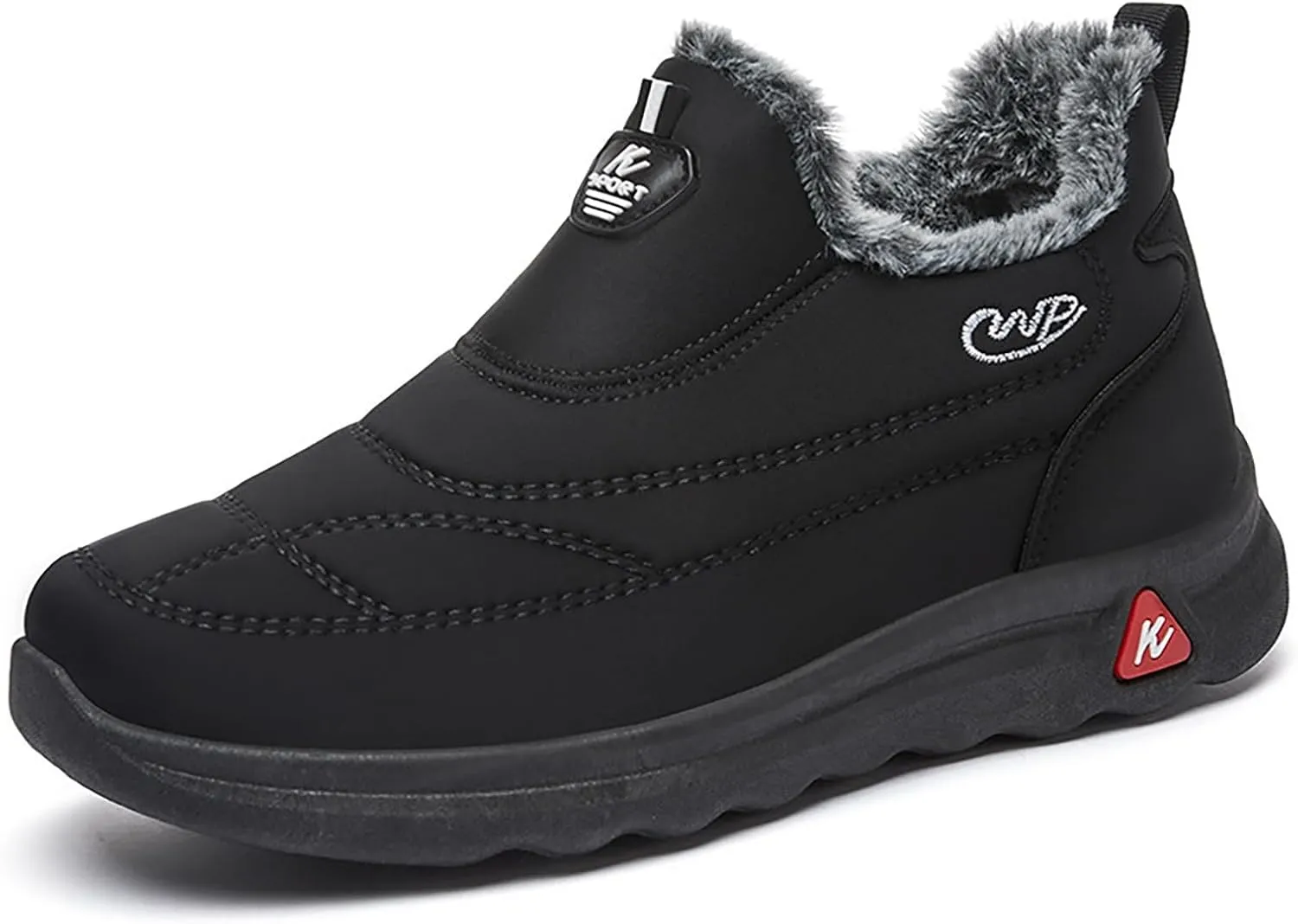 Womens Winter Snow Boots Men Ankle Booties Warm Plush Lined Waterproof Insulated Slip On Winter Walking Shoes