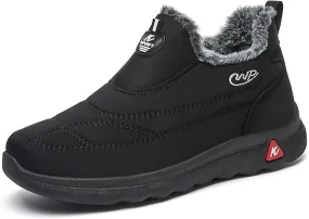 Womens Winter Snow Boots Men Ankle Booties Warm Plush Lined Waterproof Insulated Slip On Winter Walking Shoes